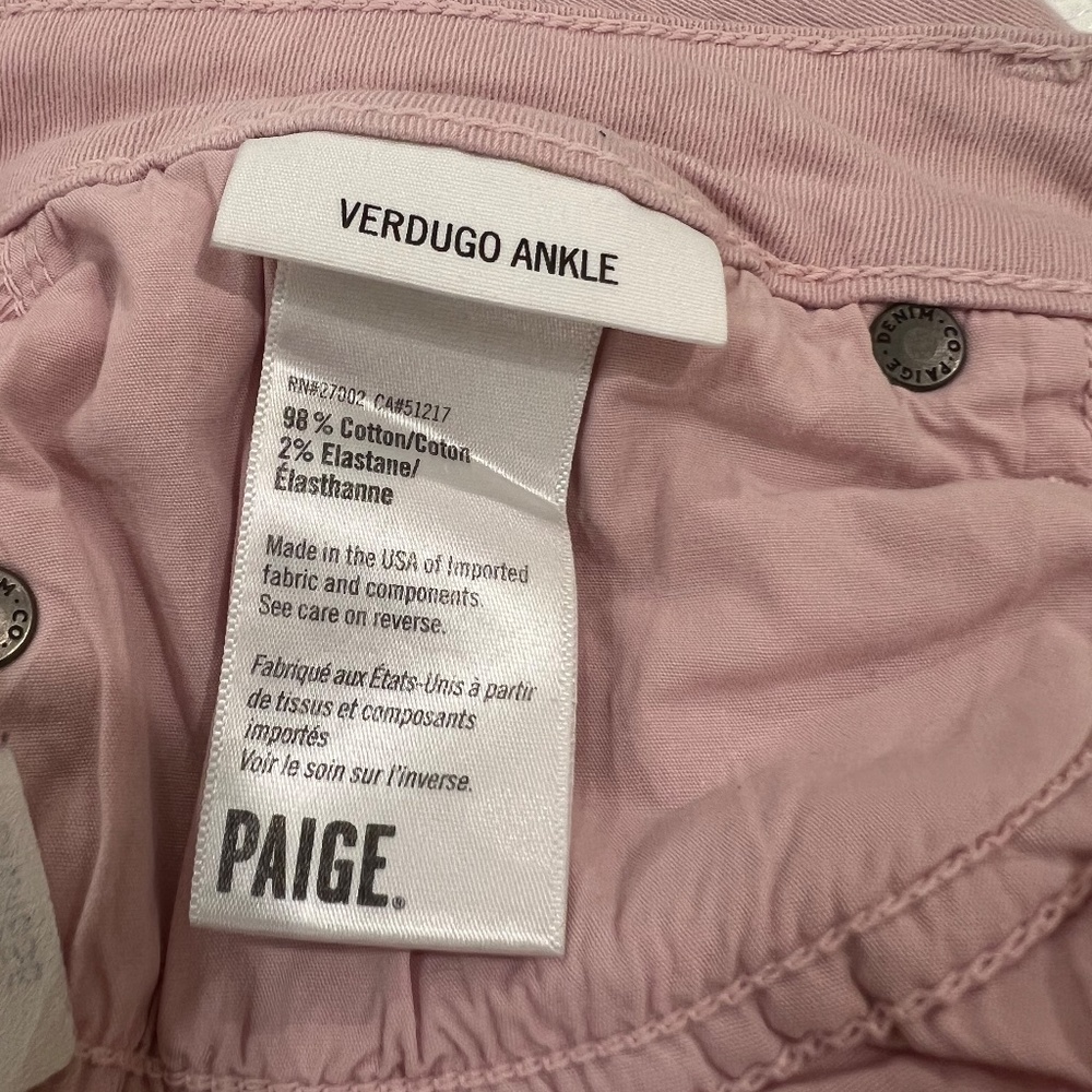 PAIGE Women's Verdugo Ankle Skinny Jeans Color Spanish Rose--Size 29 - Picture 11 of 16